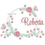 Matriz de Bordado - Nome Roberta Moldura Floral