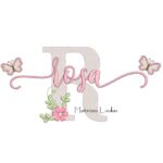 Matriz de Bordado - Nome Rosa com Borboletas