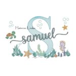 Matriz de Bordado - Nome Samuel Fundo do Mar