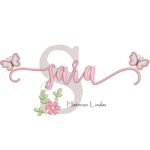 Matriz de Bordado - Nome Sara com Borboletas
