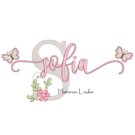 Matriz de Bordado - Nome Sofia com Borboletas
