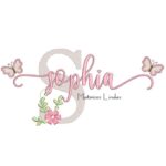 Matriz de Bordado - Nome Sophia com Borboletas