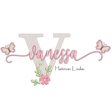 Matriz de Bordado - Nome Vanessa Borboletas