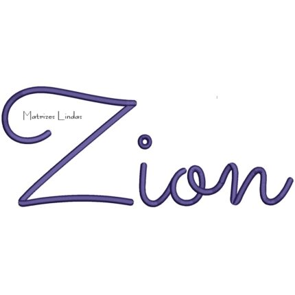 Matriz de Bordado - Nome Zion Letra Cursiva