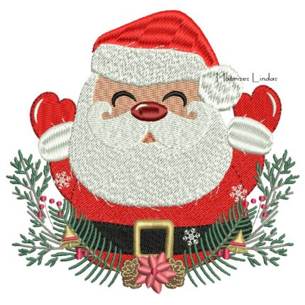 Matriz de Bordado - Papai Noel com Ramo