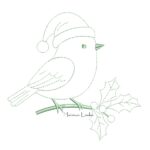 Matriz de Bordado - Passarinho Contorno no Galho