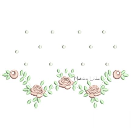 Matriz de Bordado - Poá Raminho Flores