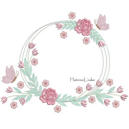 Matriz de bordado Moldura Floral para bordar ML