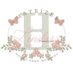 Matriz de Bordado - Letra H Raminho Flores