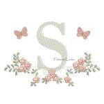 Matriz de Bordado - Letra S Raminho Flores