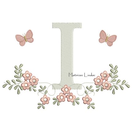 Matriz de Bordado - Letra i Raminho Flores