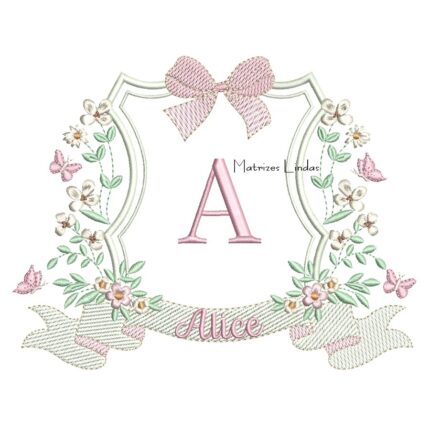 Matriz de Bordado - Nome Alice Brasão Flores