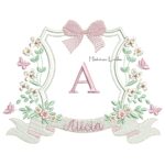 Matriz de Bordado - Nome Alícia Moldura Flores
