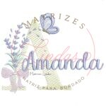 Matriz de Bordado - Nome Amanda Lavanda com Laço