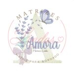 Matriz de Bordado - Nome Amora Lavanda com Laço