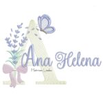 Matriz de Bordado - Nome Ana Helena Lavanda com Laço