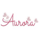 Matriz de Bordado - Nome Aurora com Borboletas