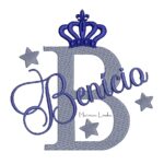 Matriz de Bordado - Nome Benício Sobreposto com Coroa