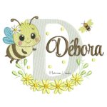 Matriz de Bordado - Nome Débora com abelha