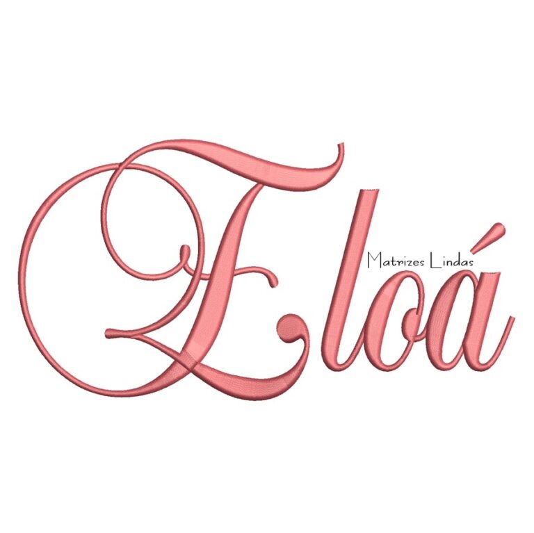 Matriz de Bordado - Nome Eloá Letra Cursiva - Matrizes Lindas