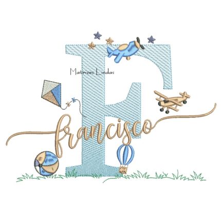 Matriz de Bordado - Nome Francisco com Brinquedos