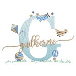 Matriz de Bordado - Nome Guilherme com Brinquedos