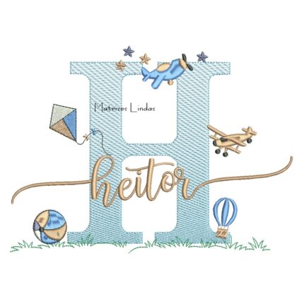 Matriz de Bordado - Nome Heitor com Brinquedos