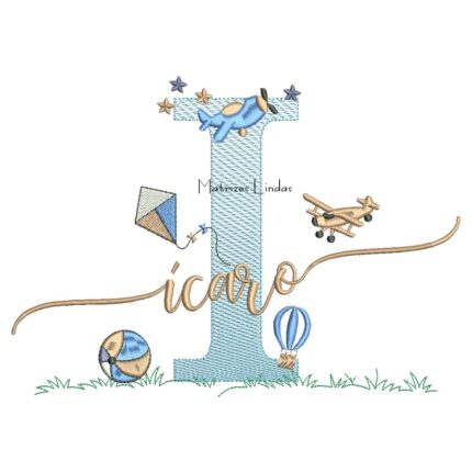 Matriz de Bordado - Nome Ícaro com Brinquedos