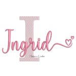 Matriz de Bordado - Nome Ingrid com coração