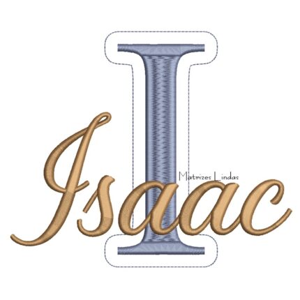 Matriz de Bordado - Nome Isaac Sobreposto