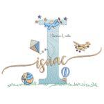 Matriz de Bordado - Nome Isaac com Brinquedos