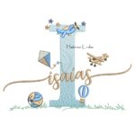 Matriz de Bordado - Nome Isaías com Brinquedos