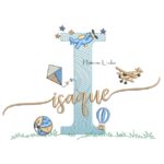 Matriz de Bordado - Nome Isaque com Brinquedos