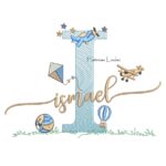 Matriz de Bordado - Nome Ismael com Brinquedos