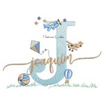 Matriz de Bordado - Nome Joaquim com Brinquedos