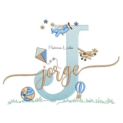 Matriz de Bordado - Nome Jorge com Brinquedos