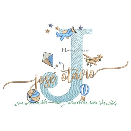 Matriz de Bordado - Nome José Otávio com Brinquedos