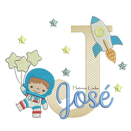 Matriz de Bordado - Nome José com Astronauta