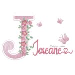 Matriz de Bordado - Nome Joseane Flores e Borboleta