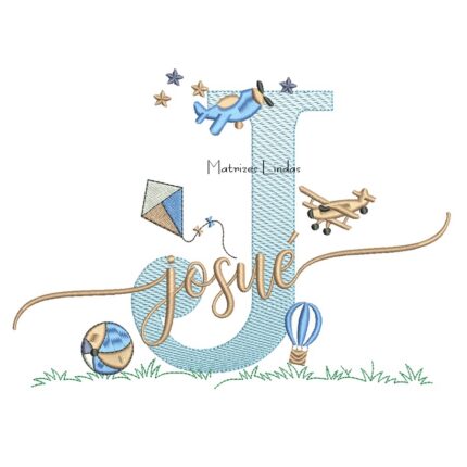 Matriz de Bordado - Nome Josué com Brinquedos