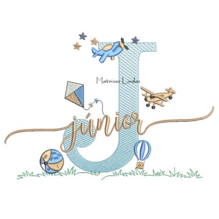 Matriz de Bordado - Nome Júnior com Brinquedos