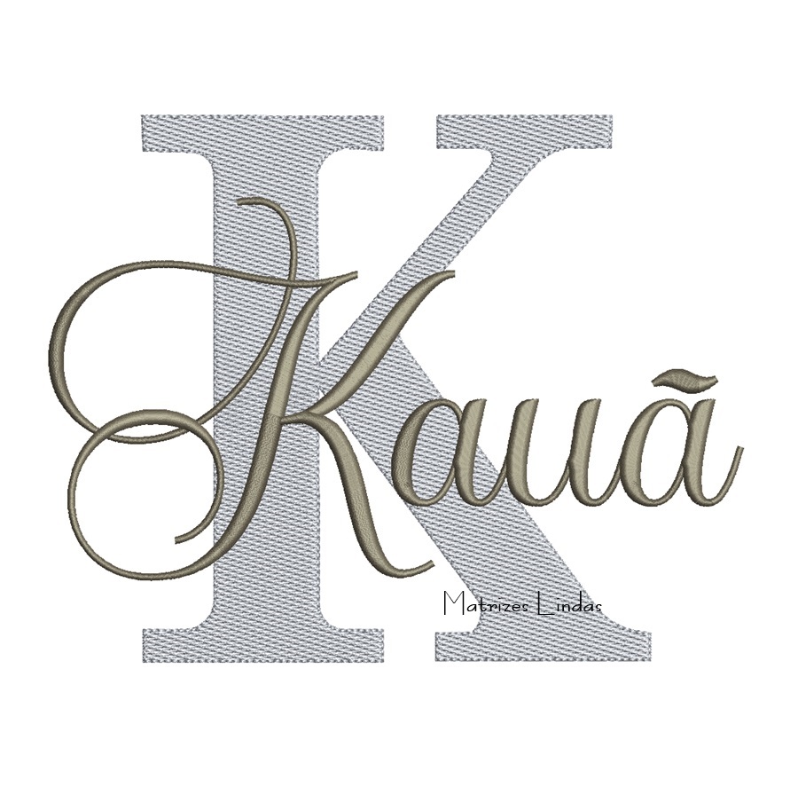 Matriz de Bordado - Nome Kauã sobreposto para bordar Matriz de Bordado - Nome Kauã sobreposto para bordar