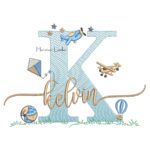Matriz de Bordado - Nome Kelvin com Brinquedos