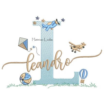 Matriz de Bordado - Nome Leandro com Brinquedos