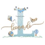 Matriz de Bordado - Nome Leonardo com Brinquedos