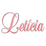 Matriz de Bordado - Nome Letícia Letra Cursiva