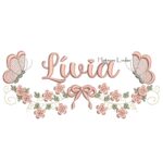Matriz de Bordado - Nome Lívia com Raminho