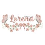 Matriz de Bordado - Nome Lorena com Raminho