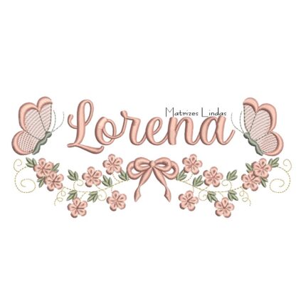 Matriz de Bordado - Nome Lorena com Raminho