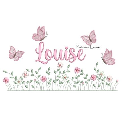 Matriz de Bordado - Nome Louise Jardim Flores